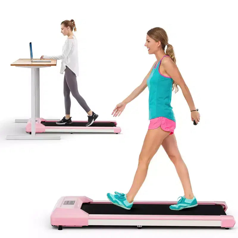 Tapis Roulant Costway 0.6-3.8MPH da Sottoscrivania con Telecomando e Display a LED Nero/Rosa/Bianco/Grigio