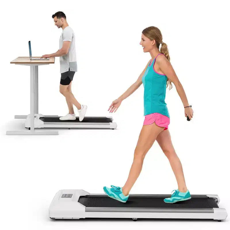 Tapis Roulant Costway 0.6-3.8MPH da Sottoscrivania con Telecomando e Display a LED Nero/Rosa/Bianco/Grigio