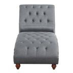 Modern Armless Velvet Chaise Lounge Indoor Chair with 1 Bolster Pillow