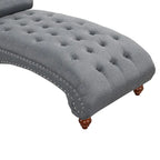 Modern Armless Velvet Chaise Lounge Indoor Chair with 1 Bolster Pillow