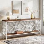 70.9 Inch Long Sofa Table, Industrial Console Table - 70.9 L  11.8 W  31.9 H