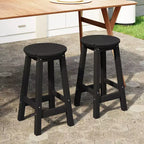 WestinTrends Malibu 24 Sgabello da bancone rotondo senza schienale in HDPE per esterni (Set da 2)