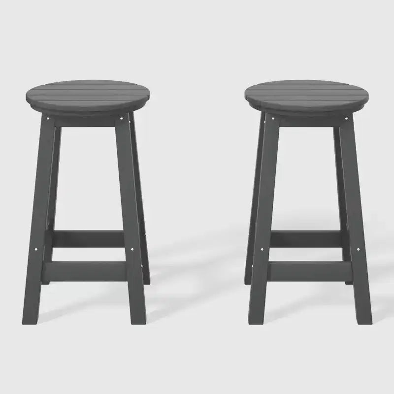 WestinTrends Malibu 24 Sgabello da bancone rotondo senza schienale in HDPE per esterni (Set da 2)
