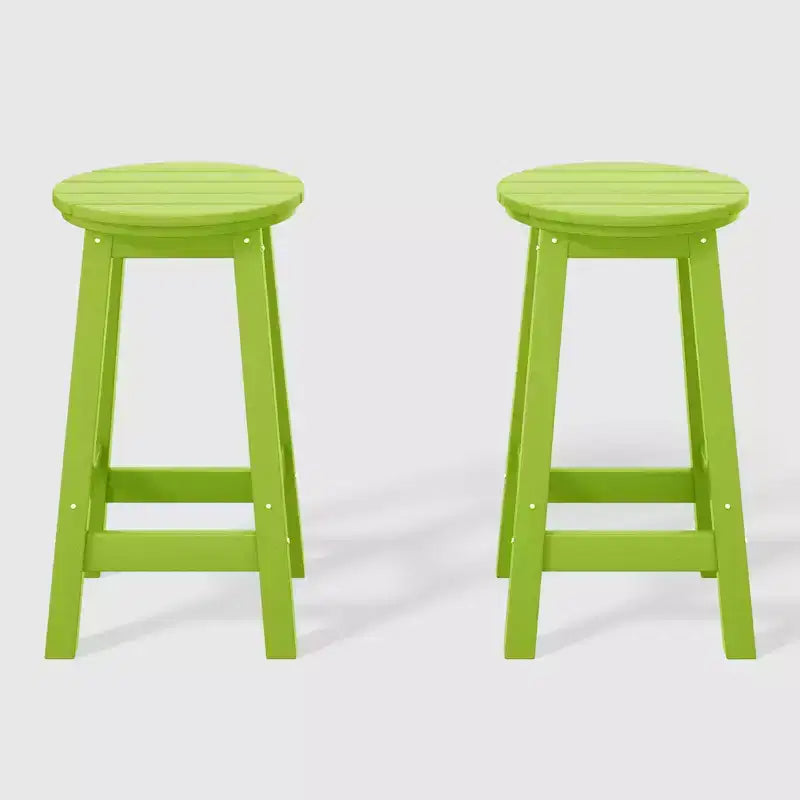 WestinTrends Malibu 24 Sgabello da bancone rotondo senza schienale in HDPE per esterni (Set da 2)