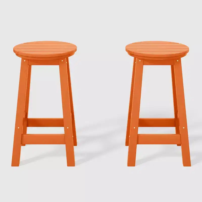 WestinTrends Malibu 24 Sgabello da bancone rotondo senza schienale in HDPE per esterni (Set da 2)
