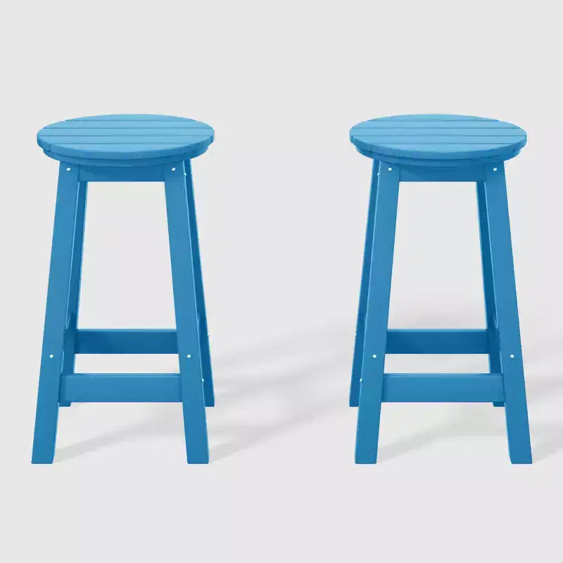 WestinTrends Malibu 24 Sgabello da bancone rotondo senza schienale in HDPE per esterni (Set da 2)