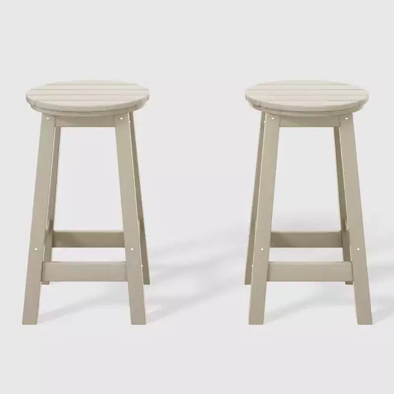 WestinTrends Malibu 24 Sgabello da bancone rotondo senza schienale in HDPE per esterni (Set da 2)