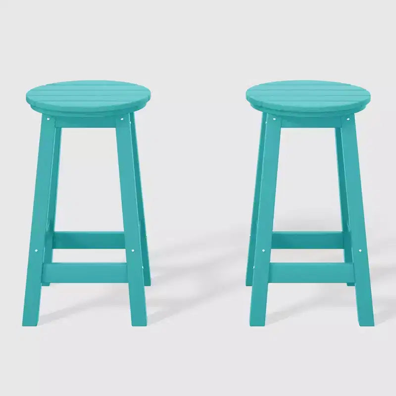 WestinTrends Malibu 24 Sgabello da bancone rotondo senza schienale in HDPE per esterni (Set da 2)