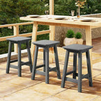 WestinTrends Malibu 24 All Weather Hdpe Outdoor Patio Square Backless Counter Stool (Set of 3)