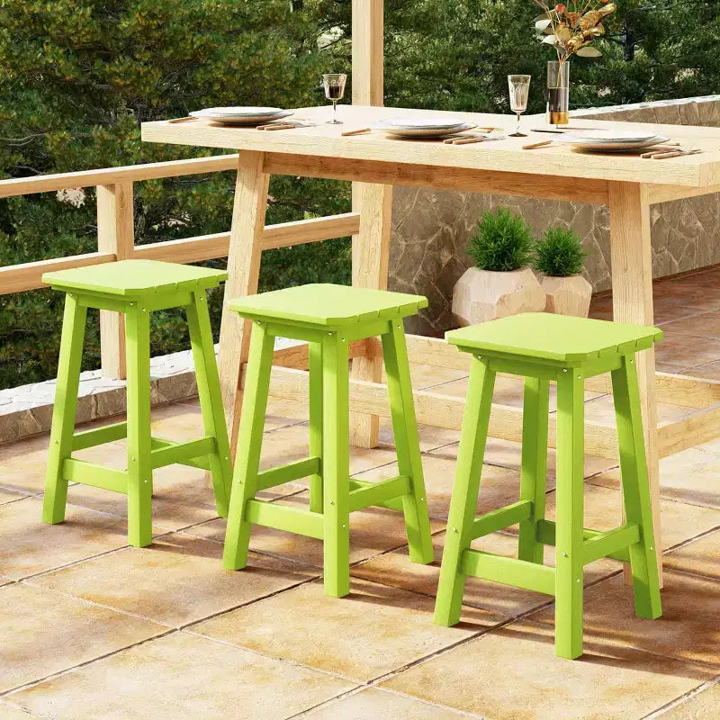 WestinTrends Malibu 24 All Weather Hdpe Outdoor Patio Square Backless Counter Stool (Set of 3)