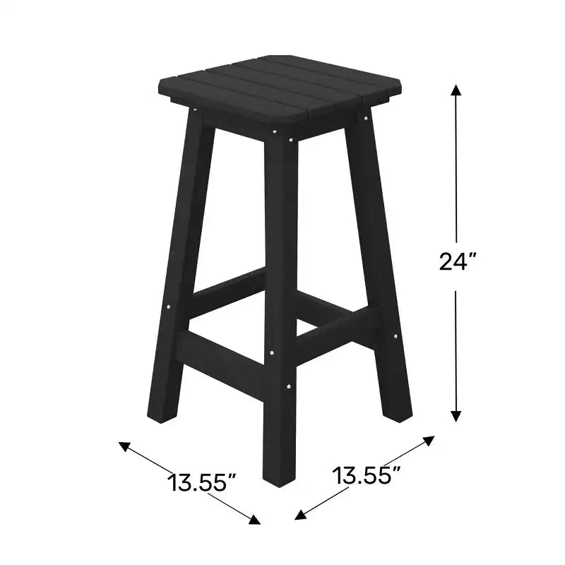 WestinTrends Malibu 24 All Weather Hdpe Outdoor Patio Square Backless Counter Stool (Set of 3)