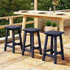 WestinTrends Malibu 24 All Weather Hdpe Outdoor Patio Square Backless Counter Stool (Set of 3)