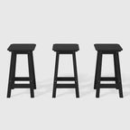 WestinTrends Malibu 24 All Weather Hdpe Outdoor Patio Square Backless Counter Stool (Set of 3)
