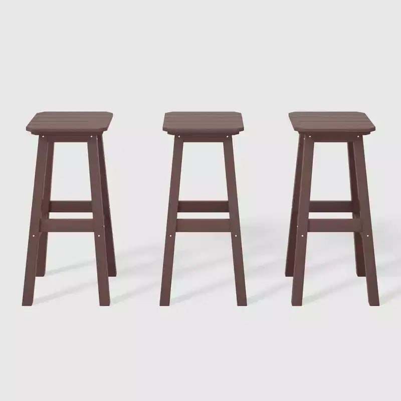WestinTrends Malibu 29" Sgabello da bar senza schienale quadrato da esterno in HDPE per tutte le stagioni (Set di 3)