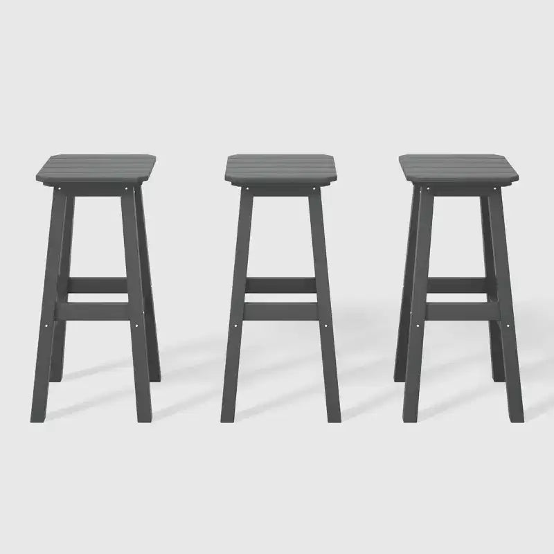WestinTrends Malibu 29" Sgabello da bar senza schienale quadrato da esterno in HDPE per tutte le stagioni (Set di 3)