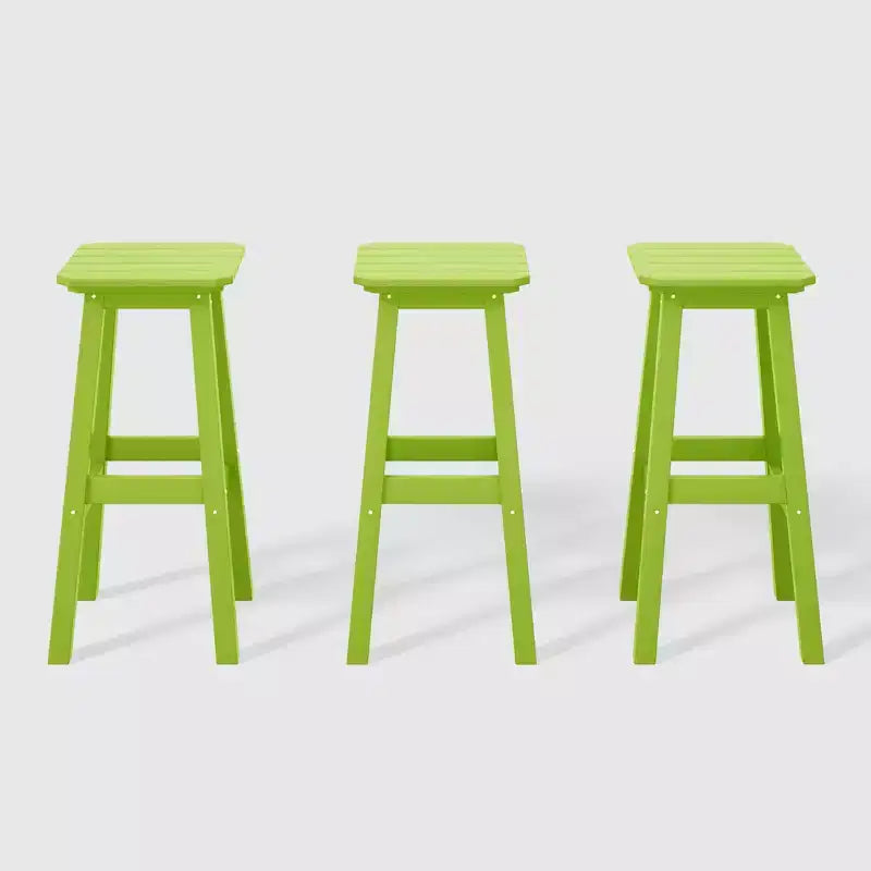 WestinTrends Malibu 29" Sgabello da bar senza schienale quadrato da esterno in HDPE per tutte le stagioni (Set di 3)