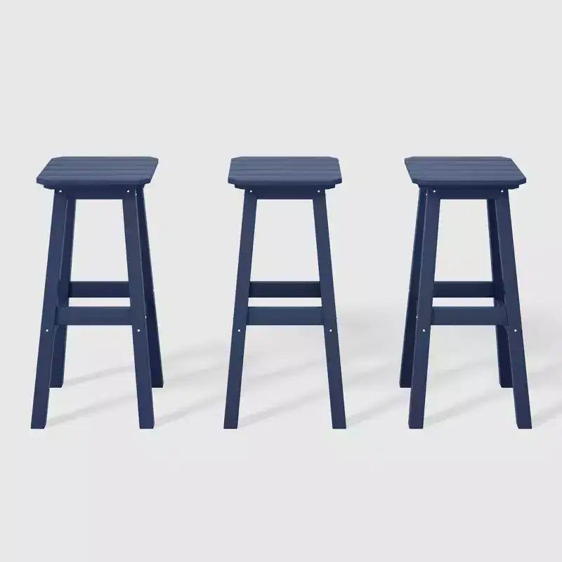 WestinTrends Malibu 29" Sgabello da bar senza schienale quadrato da esterno in HDPE per tutte le stagioni (Set di 3)