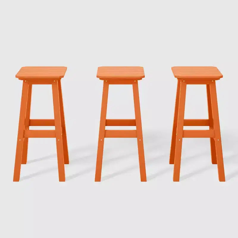 WestinTrends Malibu 29" Sgabello da bar senza schienale quadrato da esterno in HDPE per tutte le stagioni (Set di 3)