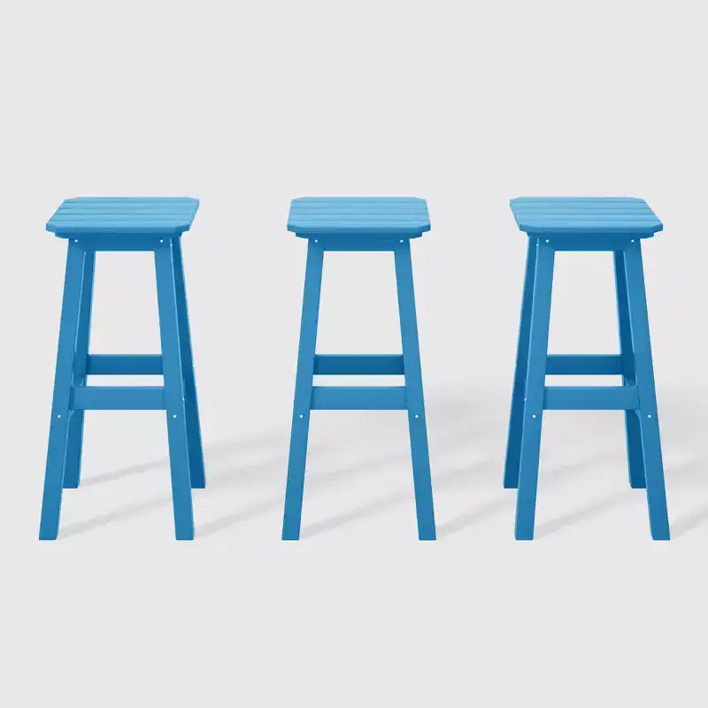 WestinTrends Malibu 29" Sgabello da bar senza schienale quadrato da esterno in HDPE per tutte le stagioni (Set di 3)