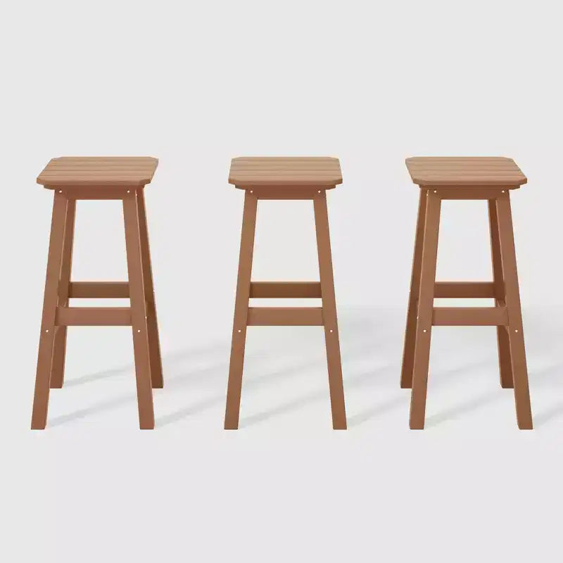 WestinTrends Malibu 29" Sgabello da bar senza schienale quadrato da esterno in HDPE per tutte le stagioni (Set di 3)