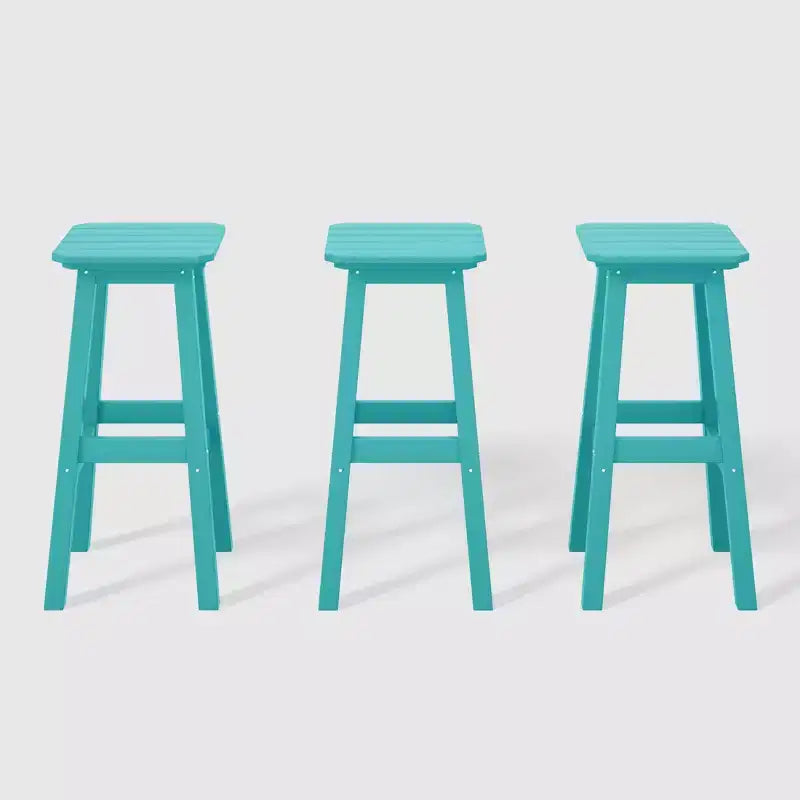 WestinTrends Malibu 29" Sgabello da bar senza schienale quadrato da esterno in HDPE per tutte le stagioni (Set di 3)