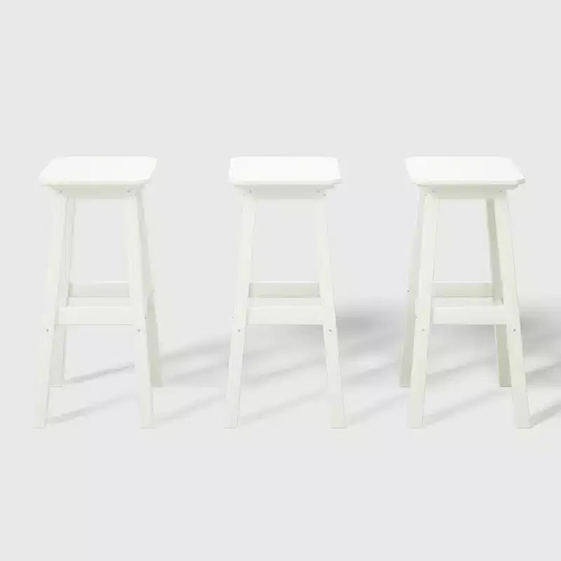 WestinTrends Malibu 29" Sgabello da bar senza schienale quadrato da esterno in HDPE per tutte le stagioni (Set di 3)