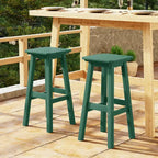 WestinTrends Malibu 29" Sgabello da bar quadrato senza schienale per esterni in HDPE per tutte le stagioni (set da 2)