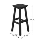 WestinTrends Malibu 29" Sgabello da bar quadrato senza schienale per esterni in HDPE per tutte le stagioni (set da 2)