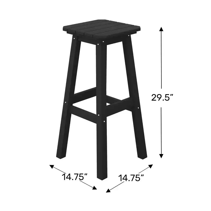 WestinTrends Malibu 29" Sgabello da bar quadrato senza schienale per esterni in HDPE per tutte le stagioni (set da 2)