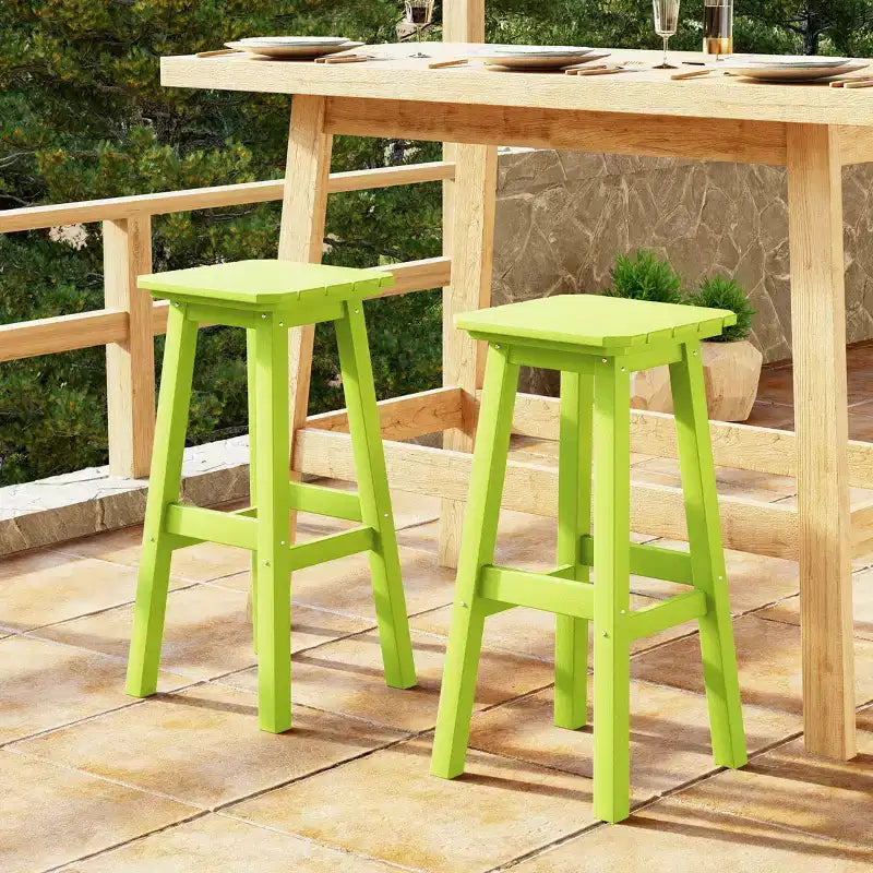 WestinTrends Malibu 29" Sgabello da bar quadrato senza schienale per esterni in HDPE per tutte le stagioni (set da 2)