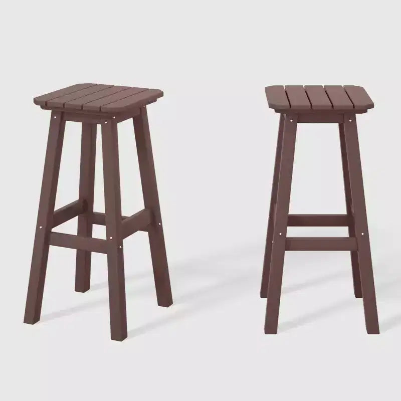 WestinTrends Malibu 29" Sgabello da bar quadrato senza schienale per esterni in HDPE per tutte le stagioni (set da 2)