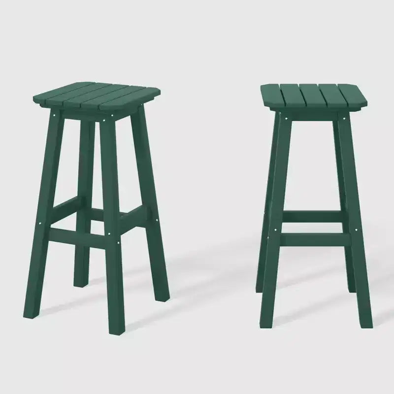 WestinTrends Malibu 29" Sgabello da bar quadrato senza schienale per esterni in HDPE per tutte le stagioni (set da 2)