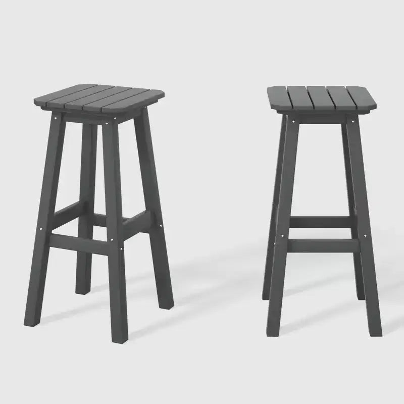 WestinTrends Malibu 29" Sgabello da bar quadrato senza schienale per esterni in HDPE per tutte le stagioni (set da 2)