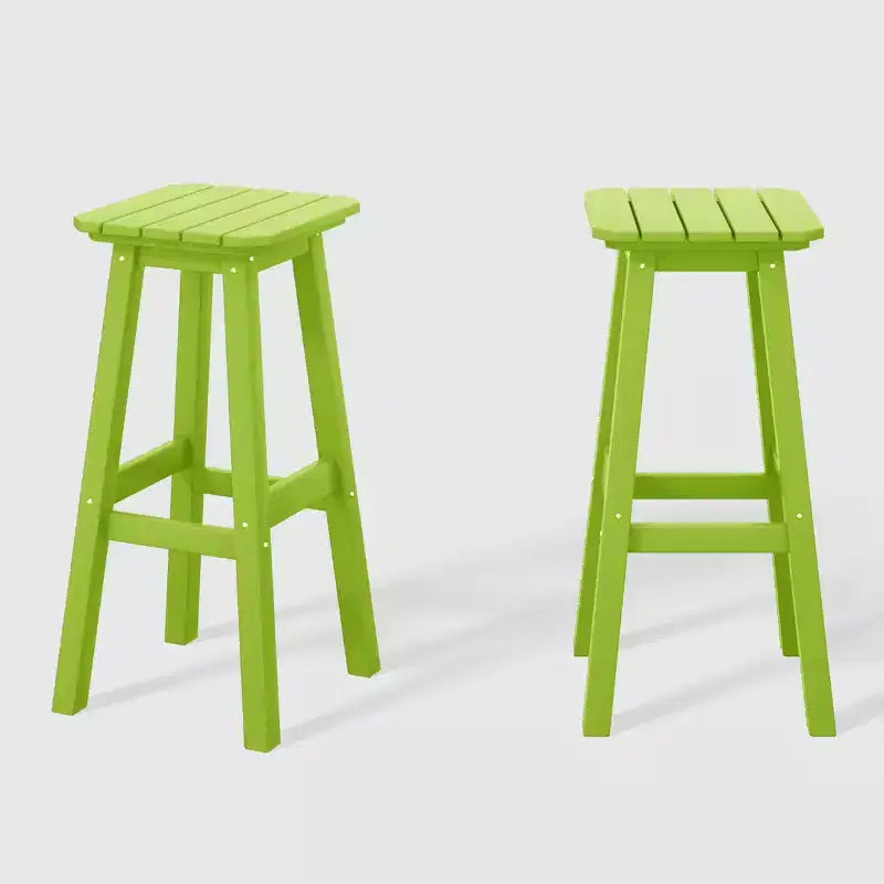WestinTrends Malibu 29" Sgabello da bar quadrato senza schienale per esterni in HDPE per tutte le stagioni (set da 2)