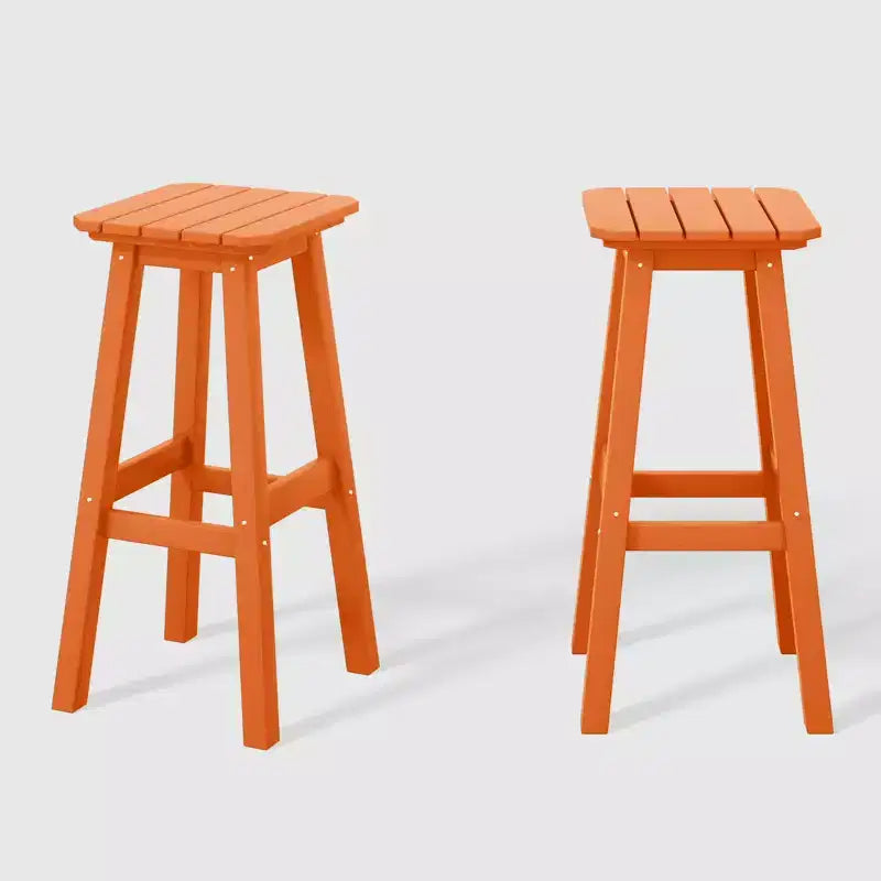 WestinTrends Malibu 29" Sgabello da bar quadrato senza schienale per esterni in HDPE per tutte le stagioni (set da 2)