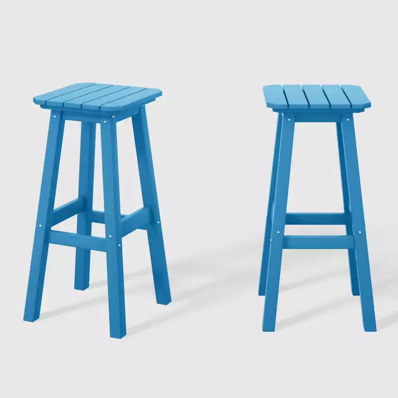 WestinTrends Malibu 29" Sgabello da bar quadrato senza schienale per esterni in HDPE per tutte le stagioni (set da 2)