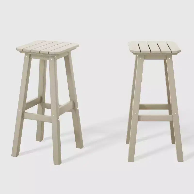 WestinTrends Malibu 29" Sgabello da bar quadrato senza schienale per esterni in HDPE per tutte le stagioni (set da 2)