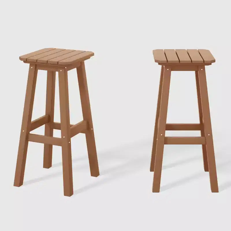 WestinTrends Malibu 29" Sgabello da bar quadrato senza schienale per esterni in HDPE per tutte le stagioni (set da 2)