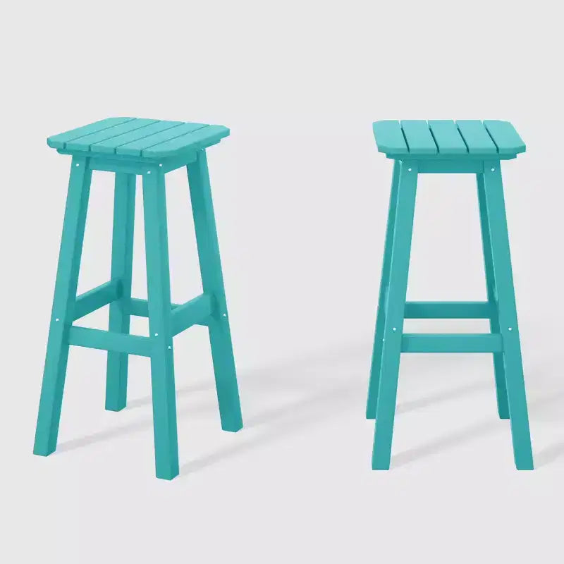 WestinTrends Malibu 29" Sgabello da bar quadrato senza schienale per esterni in HDPE per tutte le stagioni (set da 2)