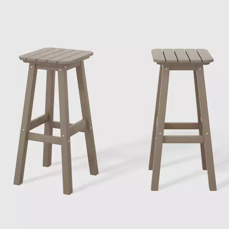 WestinTrends Malibu 29" Sgabello da bar quadrato senza schienale per esterni in HDPE per tutte le stagioni (set da 2)