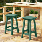 WestinTrends Malibu 24 All Weather Hdpe Outdoor Patio Square Backless Counter Stool (Set of 2)