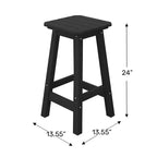 WestinTrends Malibu 24 All Weather Hdpe Outdoor Patio Square Backless Counter Stool (Set of 2)