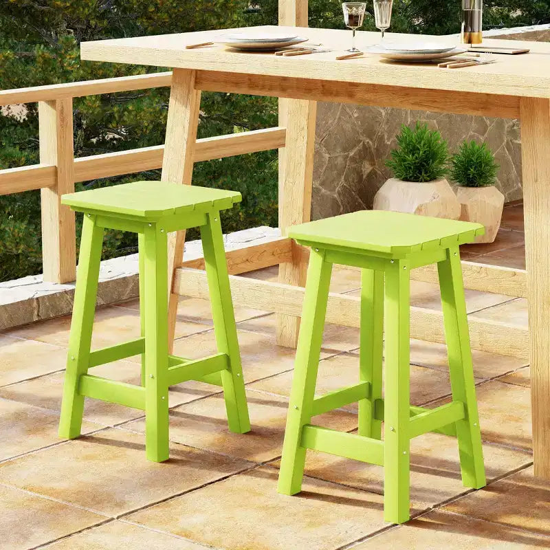WestinTrends Malibu 24 All Weather Hdpe Outdoor Patio Square Backless Counter Stool (Set of 2)