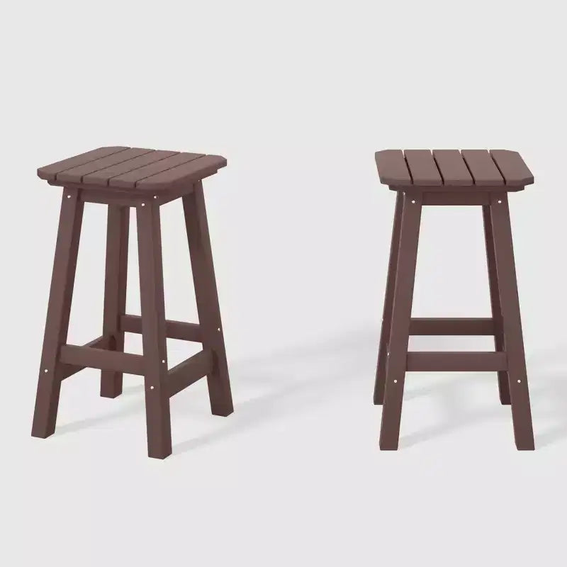 WestinTrends Malibu Sgabello da bancone quadrato senza schienale per esterni in HDPE per tutte le stagioni, 24 pollici (set da 2)