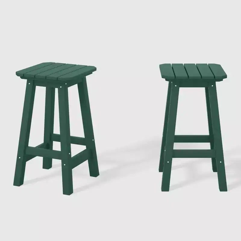 WestinTrends Malibu Sgabello da bancone quadrato senza schienale per esterni in HDPE per tutte le stagioni, 24 pollici (set da 2)