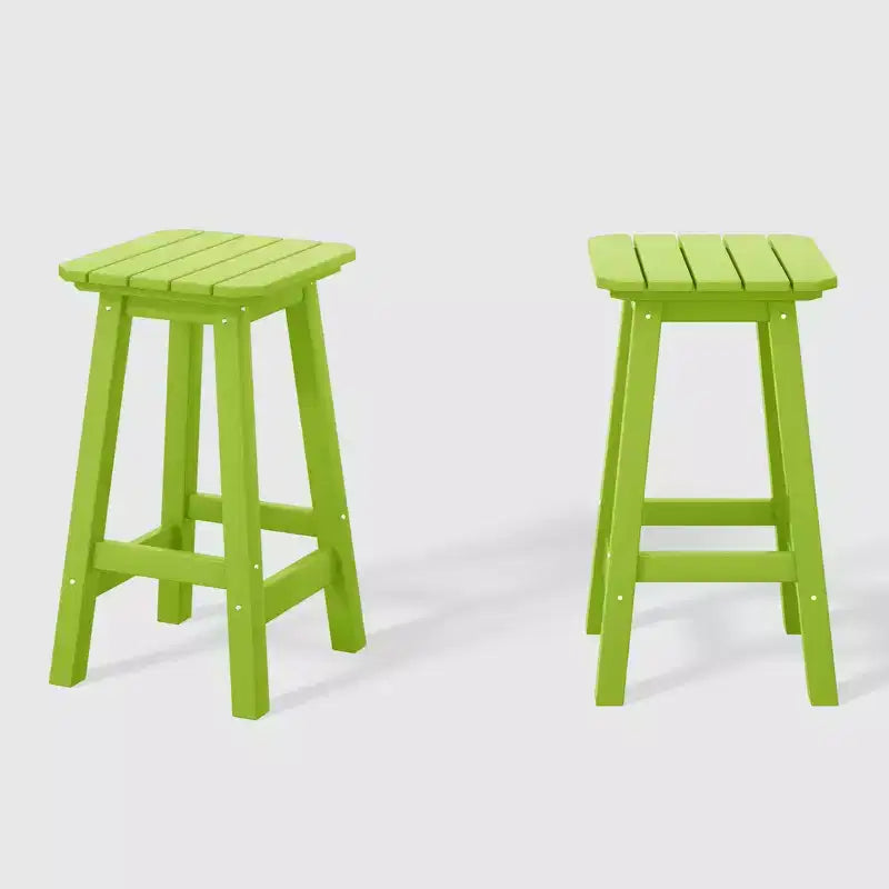 WestinTrends Malibu Sgabello da bancone quadrato senza schienale per esterni in HDPE per tutte le stagioni, 24 pollici (set da 2)