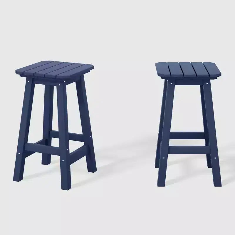 WestinTrends Malibu Sgabello da bancone quadrato senza schienale per esterni in HDPE per tutte le stagioni, 24 pollici (set da 2)