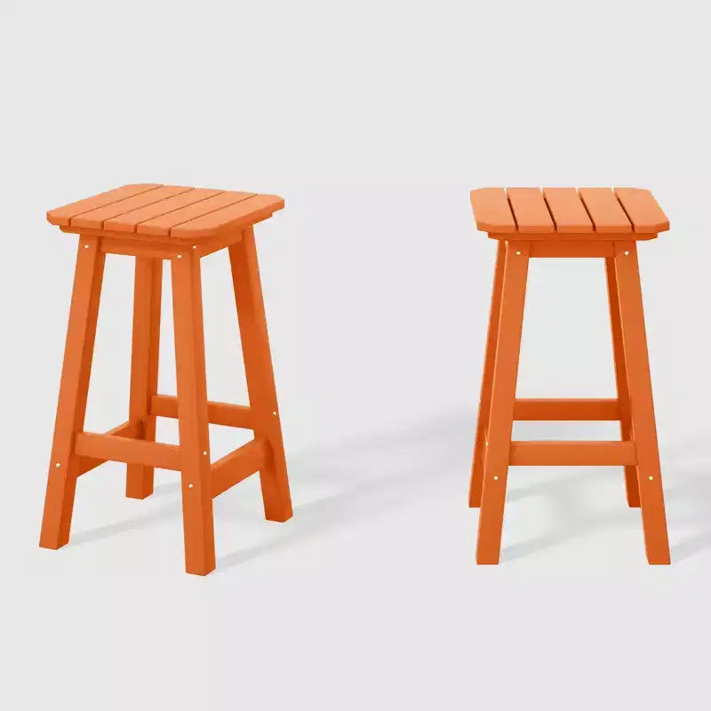 WestinTrends Malibu Sgabello da bancone quadrato senza schienale per esterni in HDPE per tutte le stagioni, 24 pollici (set da 2)