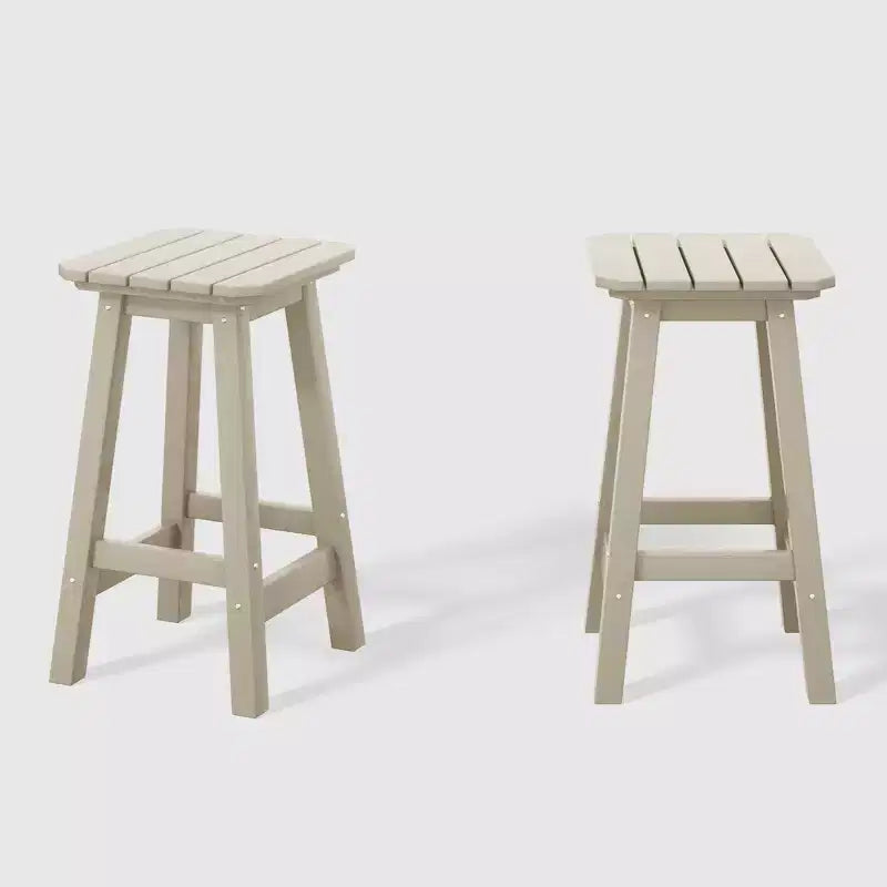 WestinTrends Malibu Sgabello da bancone quadrato senza schienale per esterni in HDPE per tutte le stagioni, 24 pollici (set da 2)