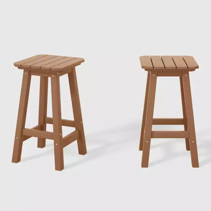 WestinTrends Malibu Sgabello da bancone quadrato senza schienale per esterni in HDPE per tutte le stagioni, 24 pollici (set da 2)